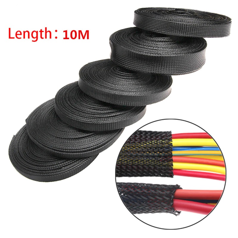 Nylon 12mm Expandable Braided Sleeve for Wire Protection-2M Length