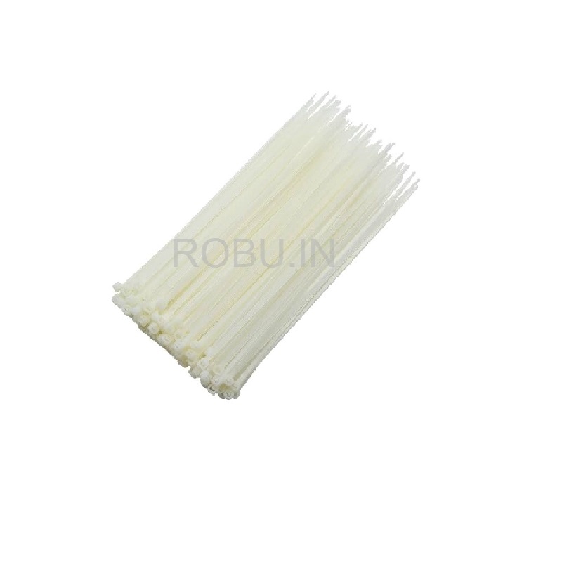 Nylon Cable Zip Ties 100mm White (100pcs)