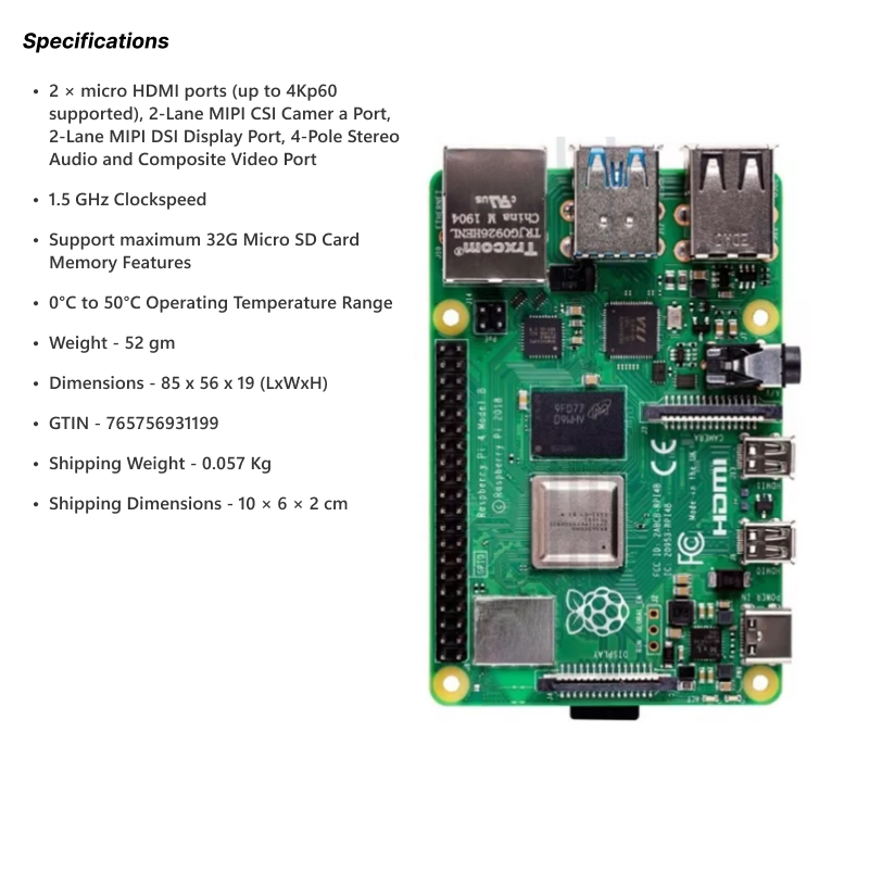 Raspberry Pi 4 Model B with 8GB RAM